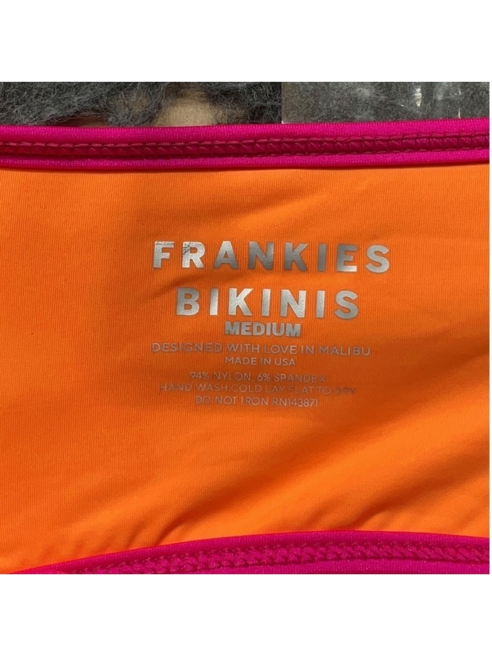 Frankies Bikinis Waco Terry Bikini Top Sundown Orange Pink Bralette M NWT - Picture 6 of 6